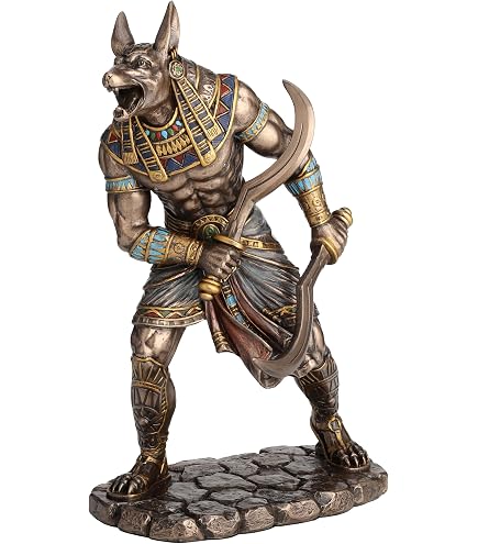 Veronese Design 8 7/8 Inch Egyptian God Anubis Dual Wielding